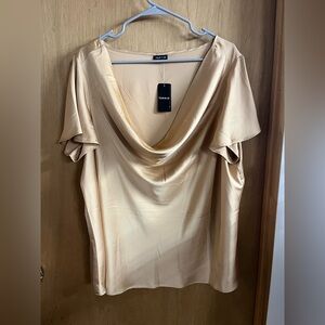 Torrid Women's Elegant Gold Cowl Neck Blouse Size 2